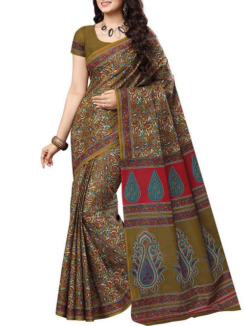 ditsy floral printed saree with blouse - 15337228 - Standard Image - 1