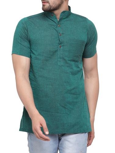 blue cotton short kurta - 15337375 - Very Small Image - 1