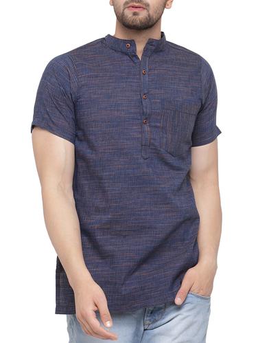 purple cotton short kurta - 15337379 - Very Small Image - 1