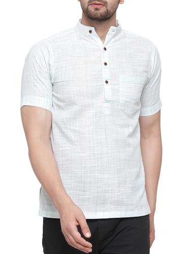 white cotton short kurta - 15337381 - Very Small Image - 1