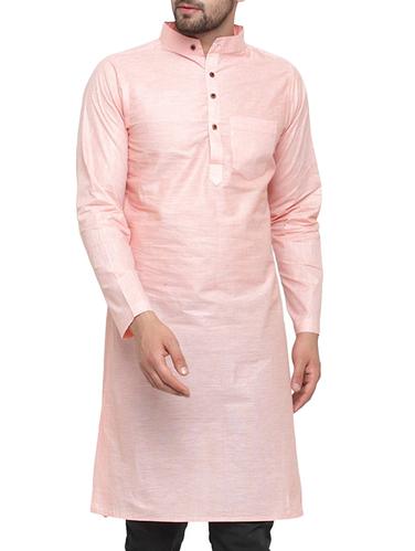 pink cotton long kurta - 15337404 - Very Small Image - 1