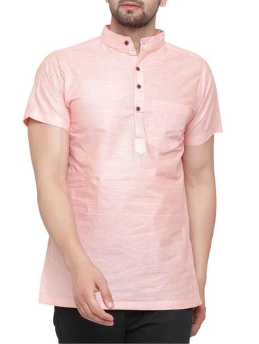 pink cotton short kurta - 15337405 - Very Small Image - 1