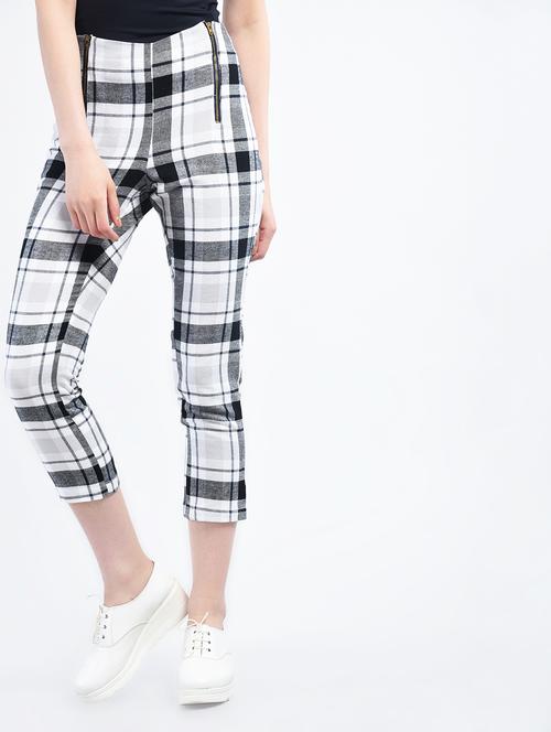 flat front checkered trouser - 15337576 - Standard Image - 1