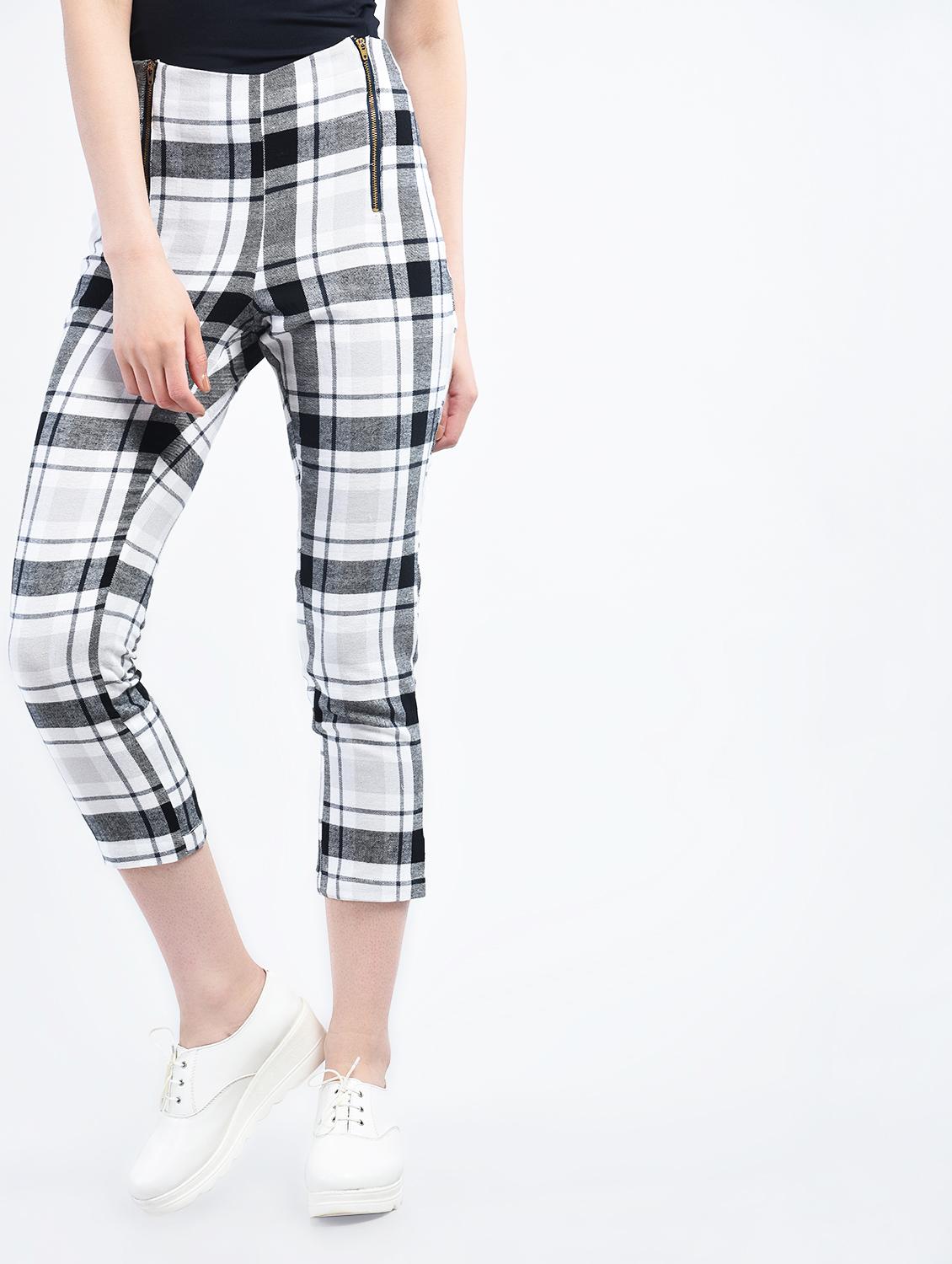 flat front checkered trouser - 15337576 - Zoom Image - 1