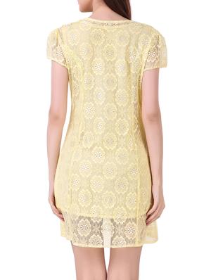 lace yoke floral net dress - 15338121 - Standard Image - 3