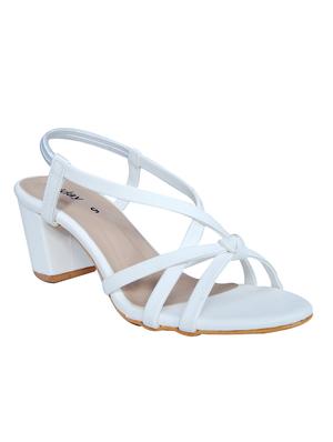 white pu ankle strap sandals - 15338208 - Standard Image - 1
