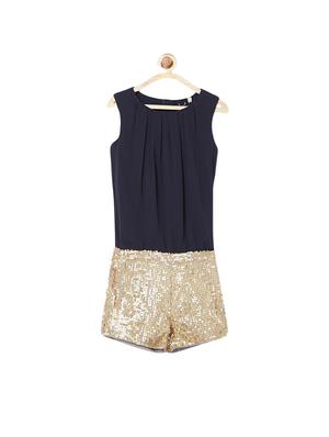 blue rayon playsuit - 15338425 - Standard Image - 1