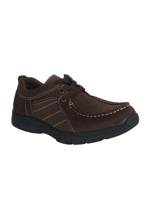 brown leatherette lace up shoes - 15338432 - Standard Image - 1