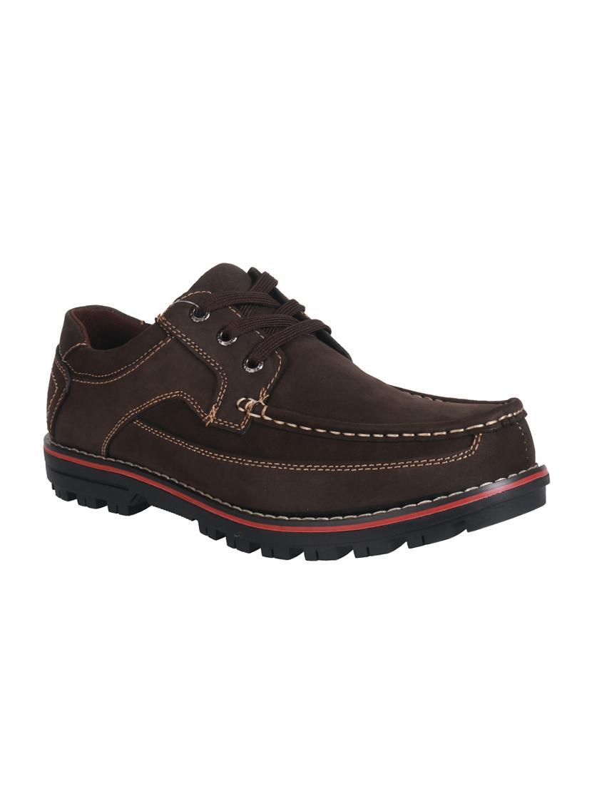 brown leatherette lace up shoes - 15338435 - Zoom Image - 1
