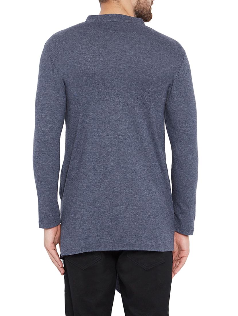 blue cotton asymmetric tshirt - 15338446 - Zoom Image - 3