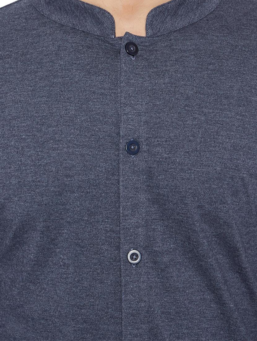 blue cotton asymmetric tshirt - 15338446 - Zoom Image - 4