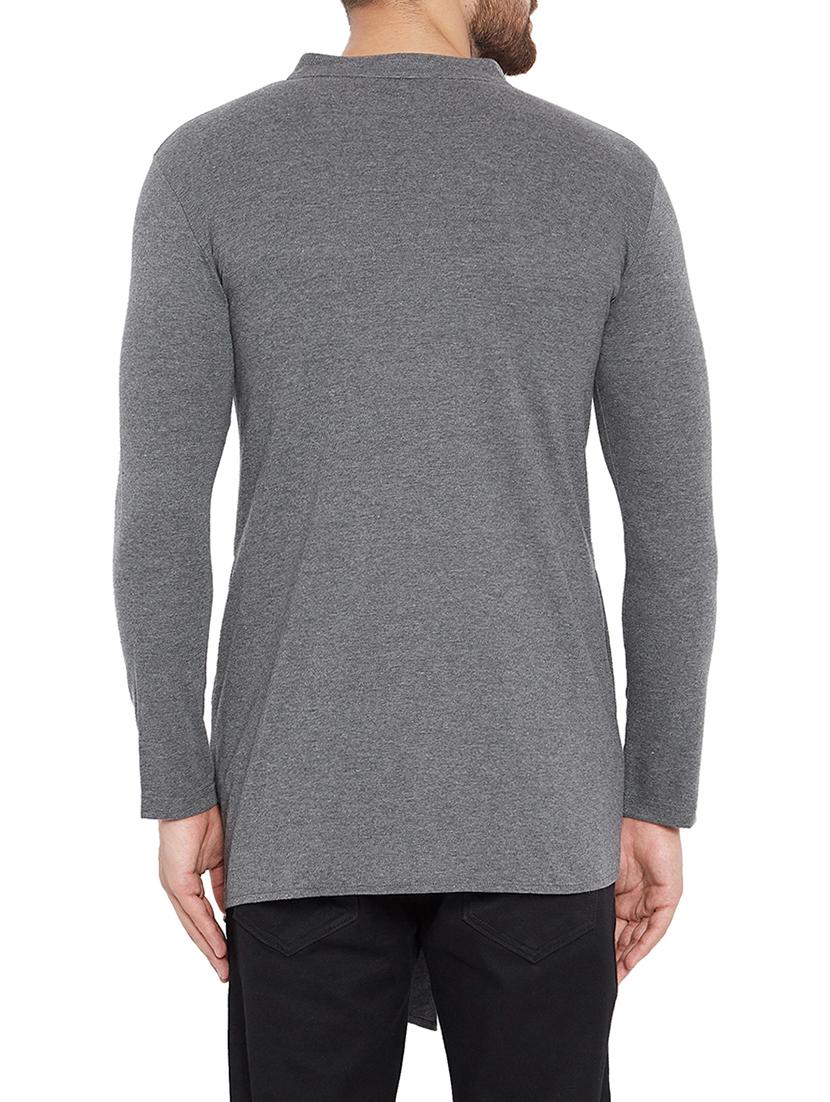 grey cotton asymmetric tshirt - 15338448 - Zoom Image - 3