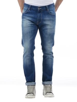 blue cotton blend washed jeans - 15338488 - Standard Image - 1