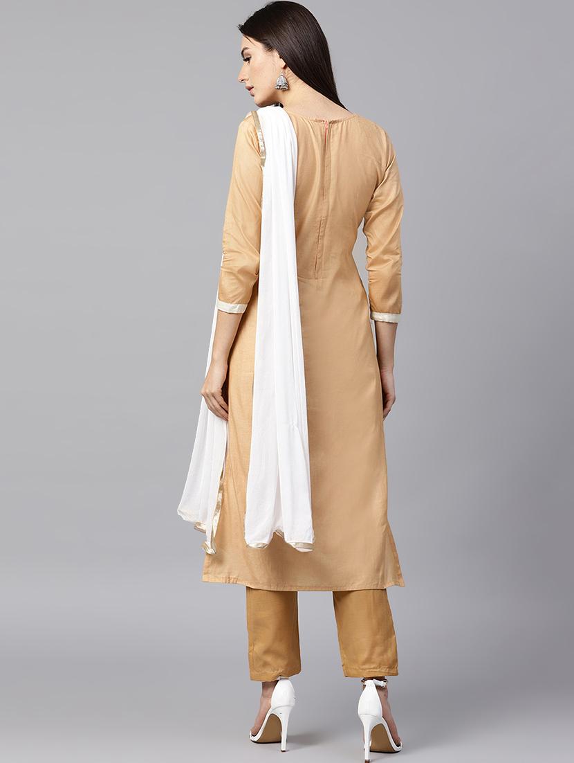 embroidered unstitched straight pant suit - 15338739 - Zoom Image - 3