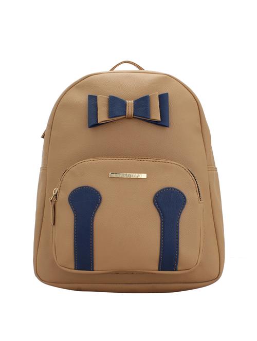 beige leatherette (pu) regular backpack - 15338882 - Very Small Image - 1