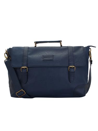 blue leatherette (pu) laptop satchel - 15338887 - Very Small Image - 1