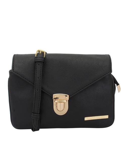 black leatherette (pu) regular sling bag - 15338903 - Standard Image - 1
