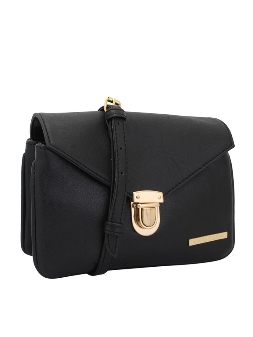 black leatherette (pu) regular sling bag - 15338903 - Zoom Image - 4