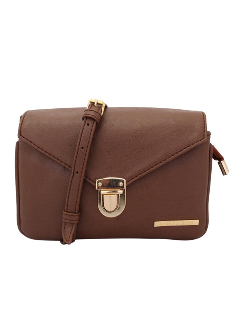 tan leatherette (pu) regular sling bag - 15338914 - Zoom Image - 1