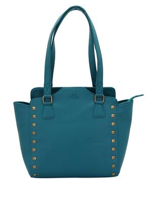blue leatherette (pu) regular handbag - 15338916 - Standard Image - 1