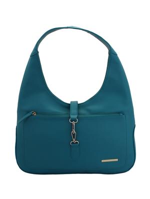 blue leatherette (pu) hobo handbag - 15338921 - Standard Image - 1