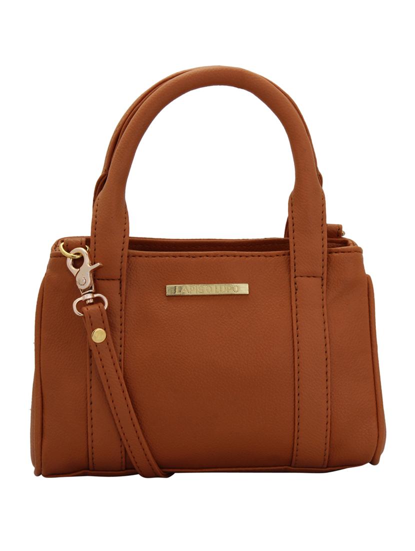 tan leatherette (pu) regular handbag - 15338925 - Zoom Image - 1