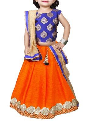 orange viscose lehnga choli - 15338964 - Standard Image - 1