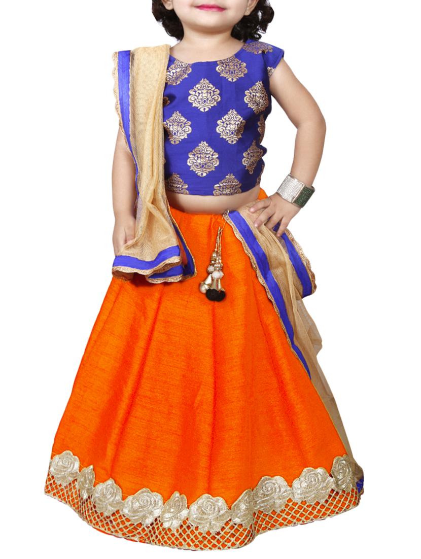 orange viscose lehnga choli - 15338964 - Zoom Image - 1