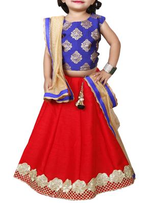 red viscose lehnga choli - 15338965 - Standard Image - 1