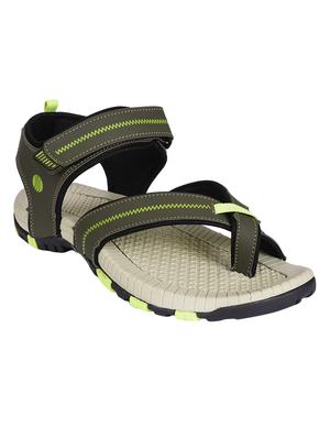 green leatherette back strap floaters - 15338996 - Standard Image - 1