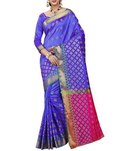 Zari woven saree with blouse - 15339114 - Very Small Image - 1