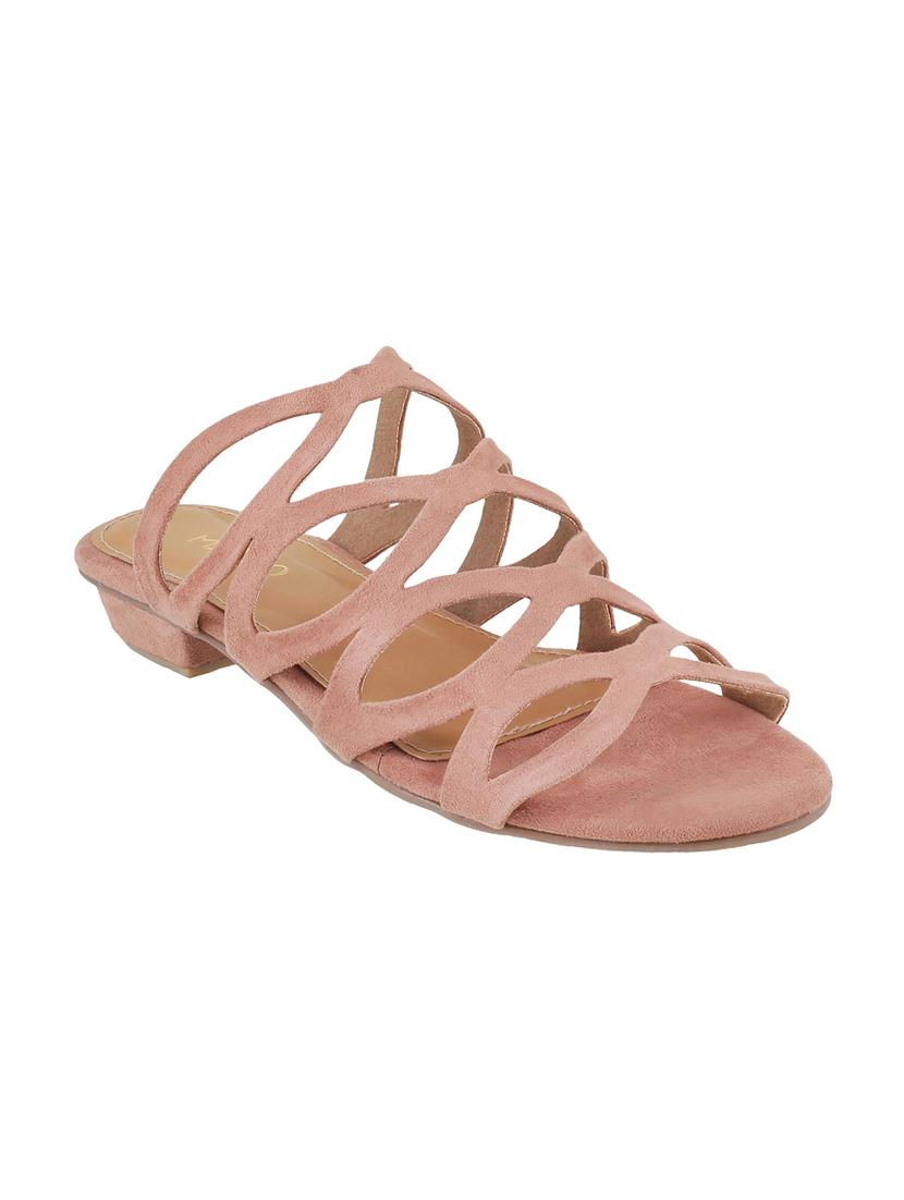 pink faux leather slip on sandals - 15339461 - Zoom Image - 1