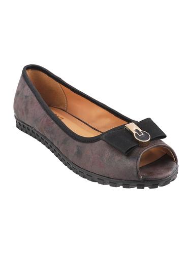 purple faux leather slip on ballerina - 15339463 - Very Small Image - 1