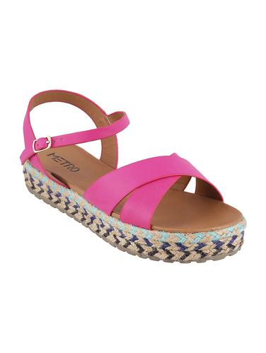pink faux leather back strap sandals - 15339470 - Very Small Image - 1