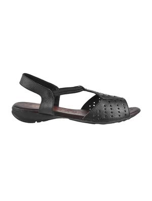 black faux leather back strap sandals - 15339483 - Standard Image - 2