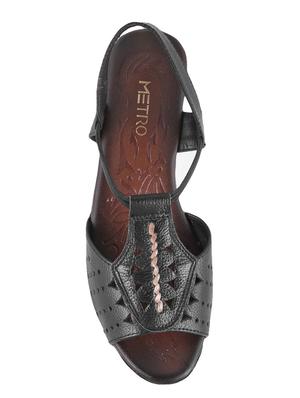 black faux leather back strap sandals - 15339483 - Standard Image - 4