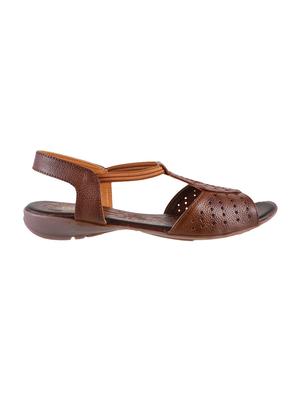 brown faux leather back strap sandals - 15339484 - Standard Image - 2