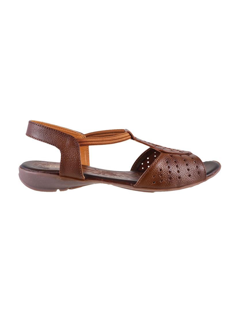 brown faux leather back strap sandals - 15339484 - Zoom Image - 2