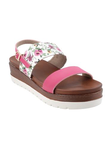 pink faux leather back strap sandals - 15339492 - Very Small Image - 1