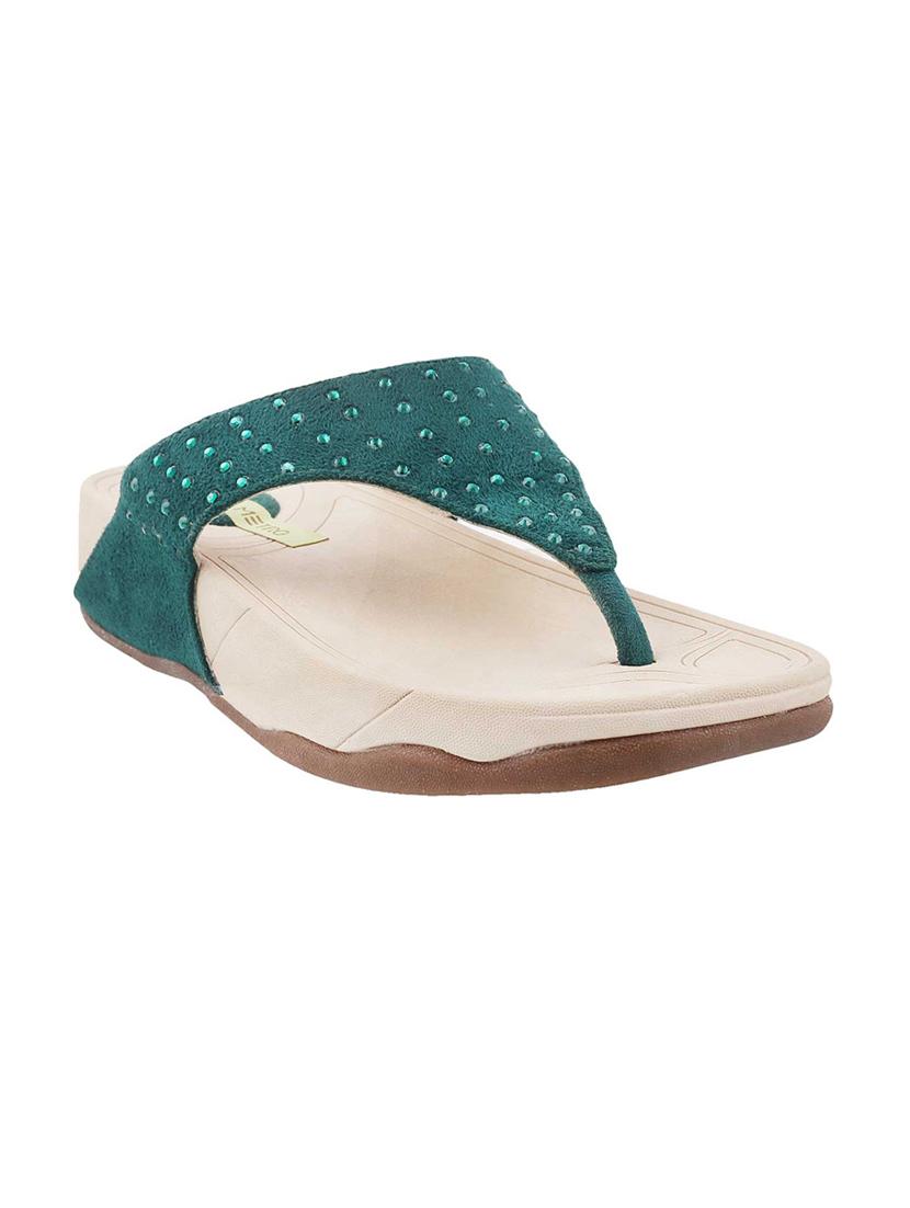 green suede toe separator sandals - 15339503 - Zoom Image - 1