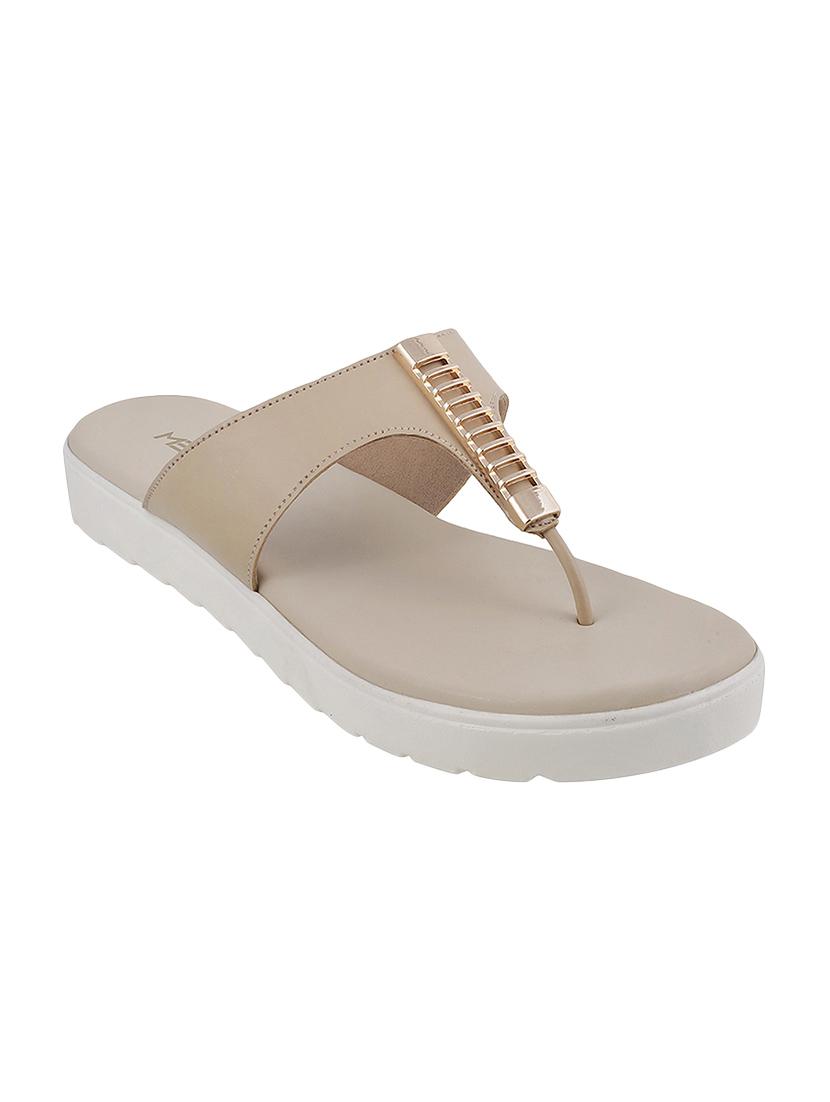 beige leatherette toe separator sandals - 15339506 - Zoom Image - 1