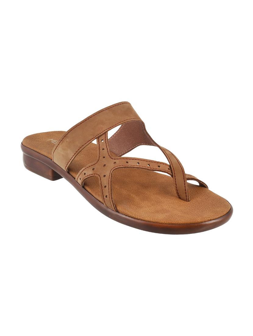 brown leatherette one toe sandals - 15339518 - Zoom Image - 1