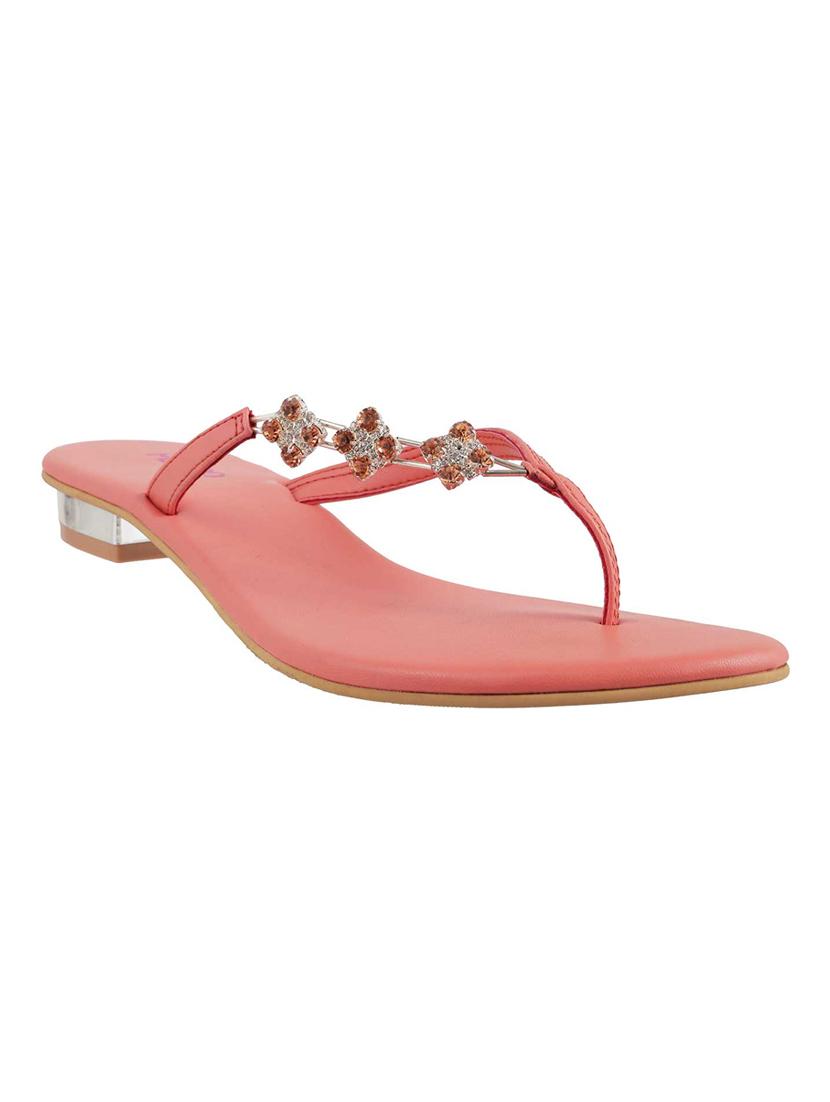 pink faux leather toe separator sandals - 15339525 - Zoom Image - 1
