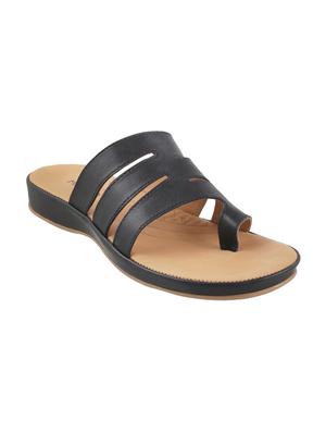 black faux leather toe separator sandals - 15339546 - Standard Image - 1