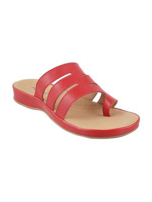 red faux leather toe separator sandals - 15339547 - Standard Image - 1