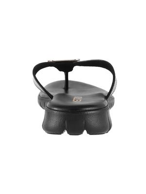 black faux leather flip flops - 15339565 - Standard Image - 3