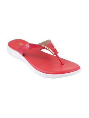 red faux leather toe separator sandals - 15339566 - Standard Image - 1