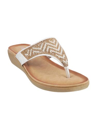 silver faux leather toe separator sandals - 15339583 - Very Small Image - 1