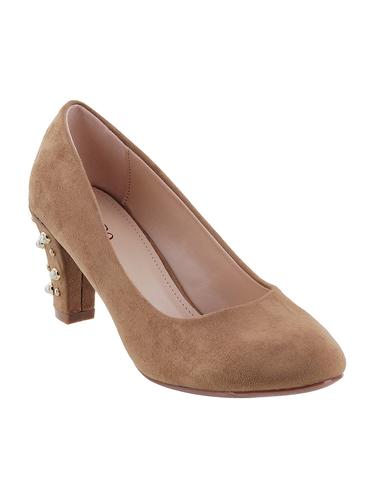 beige suede slip on pumps - 15339607 - Very Small Image - 1