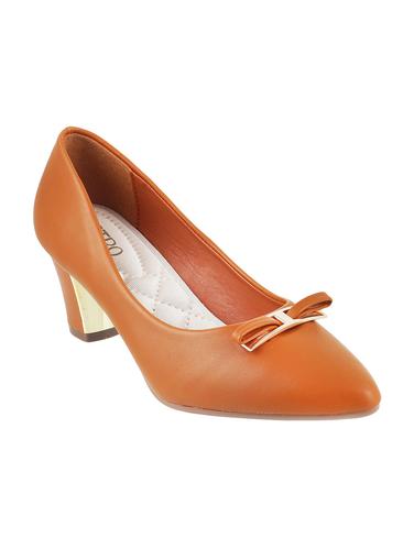 orange leatherette slip on pumps - 15339609 - Very Small Image - 1